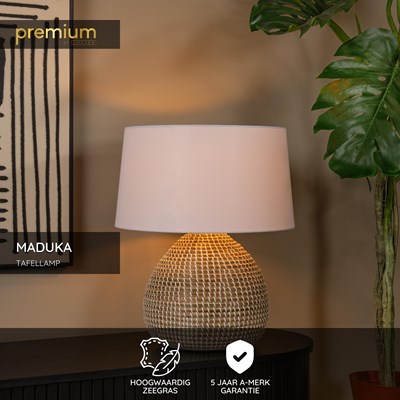 Lucide MADUKA - Tafellamp - Ø 45 cm - 1xE27 - Naturel | Premium